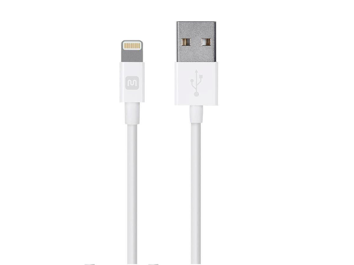Monoprice Lightning to USB Type-A Charging Cable - Apple MFi Certified, 3 Feet, White - Essential Series