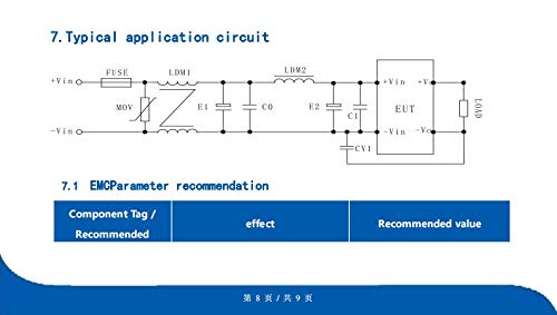 HI-Link 24V to 5V 10W 2000mA DC to DC Isolated Power Module 5v/12v/15v/24v DCDC Switching Power Module (10D2405B,1 Pcs)