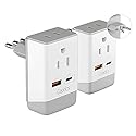 Ceptics Italy, Chile Travel 2 Pack Plug Adapter QC 3.0 & PD, Safe Dual USB & USB-C - 2 USA Socket Compact & Powerful - Use in Rome, Milan, Greece…