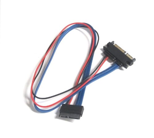 Slimline 13 pin SATA Female to 22 Pin SATA Male Cable Adapter - 20 Inches
