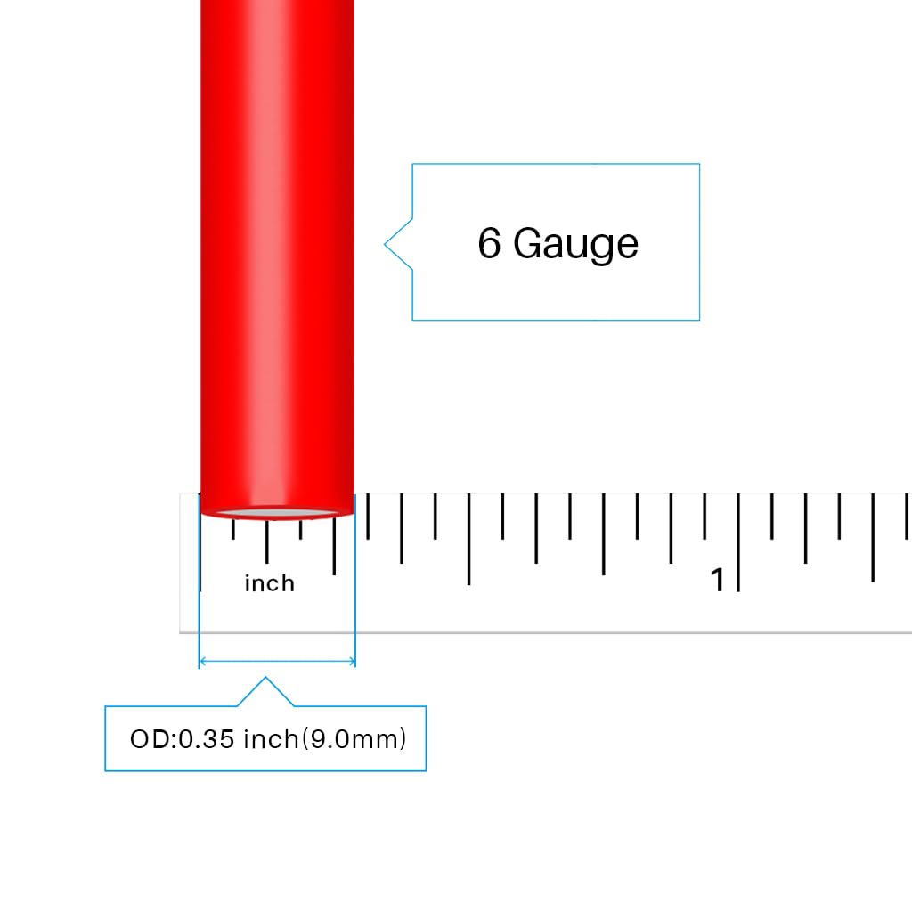 BNTECHGO 6 Gauge Silicone Wire 5 ft Red and 5 ft Black Flexible 6 AWG 3200 Strands of 0.08mm tinned Copper Wire
