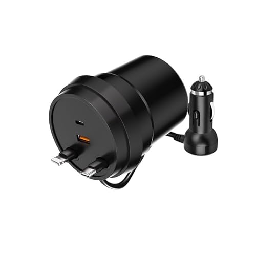 i Phone 17 16 Retractable Car Charger,Cars Adapter USB C Fast Charger,4 in 1 Car Accessories?Christmas for Gifts for Men Women,Compatible with iPhone