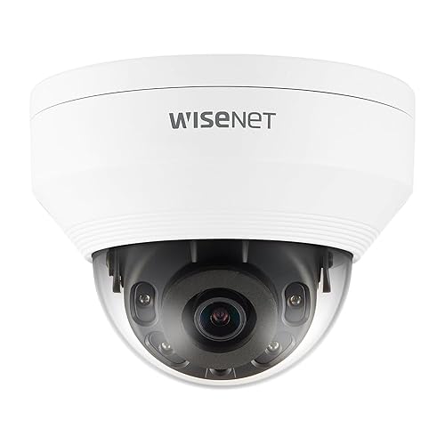 HANWHA | QNV-8010R | 5 MP Network IR Vandal Resistant Dome Camera with 2.8mm Fixed Lens, IP66, IK10 Weatherproof, RJ45 Connection