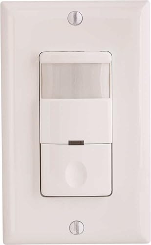 MOTION SENSOR, COMMERCIAL GRADE, LIGHTS AUTO & OFF & ON SLIDE, 120/277 VOLT, 800 WATT, WHITE