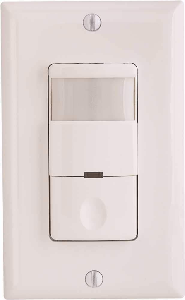 MOTION SENSOR, COMMERCIAL GRADE, LIGHTS AUTO & OFF & ON SLIDE, 120/277 VOLT, 800 WATT, WHITE