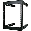9U Open Wall Mount Frame Rack - Adjustable Depth 18"-30"