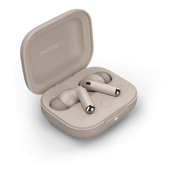 Motorola Moto Buds+ Hi-Res Audio, Dynamic ANC, Dual Drivers, up to 38 Hours of Playtime, Water-Repellent Design - (Gray)