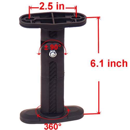 VideoSecu 4 Black Deluxe Universal Speaker Mounts/Brackets for Walls and Ceilings 1YQ