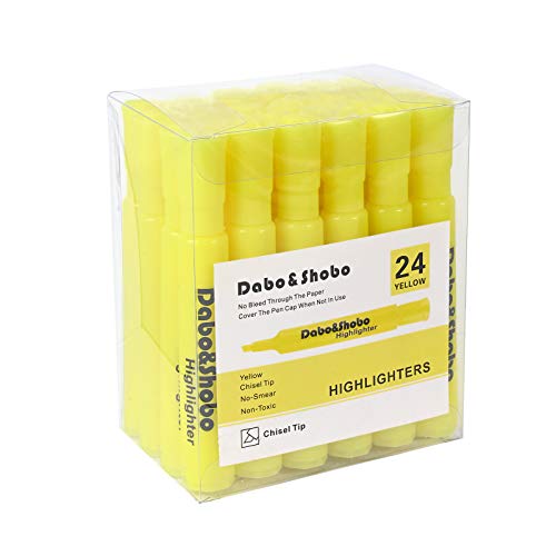 Dabo&Shobo Yellow highlighter, 48 Pack -bright color, chisel tip, for Adults Kids Highlighting in the Home School Office …