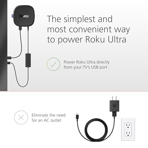Mission USB Power Cable for Roku Ultra (Power Roku Directly from Your TV)