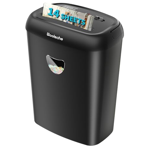 Home Office Paper Shredder,14-Sheet Cross Cut with 6.6-Gallon Basket, High Security Level P-4,3-Mode Design Shred Card/CD/Paper