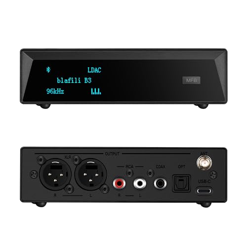 blafili B3 Professional XLR Bluetooth v5.1 Music Receiver, LDAC & aptX HD Streamer, Built-in ESS DAC, Analog RCA, Digital Optical and COAXIAL Outputs