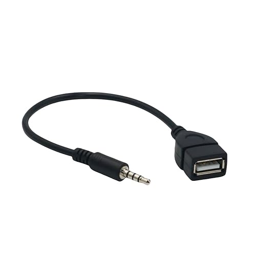 Lzzvibo Car AUX Audio Cable 3.5mm to USB Card Reader, OTG Audio Cable for Mobile Phones, USB Drives, and Car Use