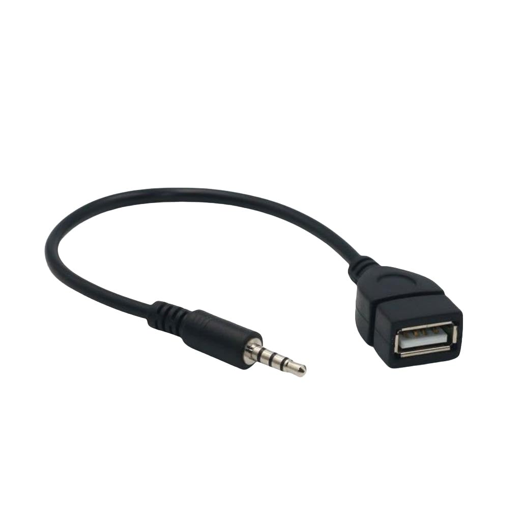 Lzzvibo Car AUX Audio Cable 3.5mm to USB Card Reader, OTG Audio Cable for Mobile Phones, USB Drives, and Car Use