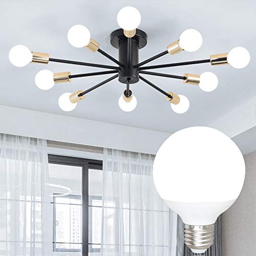 Lxcom Lighting G95 LED Bulbs 9W Globe Vanity Light Bulbs E26/E27 Base Daylight White 6000K 90W Equivalent for Makeup Vanity Mirror Bathrooms Lamp, AC