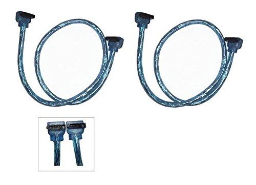 okgear Premium SATA III Round Cable 6GB/s Right Angle to Right Angle for SATA HDD, SSD, CD Driver, CD Writer - 18 inches, Blue (2-Pack)