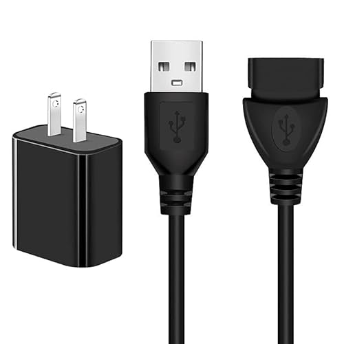 5FT Charger Adapter Cable for Etsfmoa LED Beanie Hat with Light, PRAVETTE, Tutuko, YunTuo, Bosttor, GAFres, TAGVO, Attikee, A-Male to A-Female