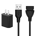 5FT Charger Adapter Cable for Etsfmoa LED Beanie Hat with Light, PRAVETTE, Tutuko, YunTuo, Bosttor, GAFres, TAGVO, Attikee, A-Male to A-Female