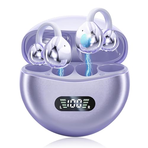 EXECCZO Ear Clip Earbuds Mini Open Ear Headphones Wireless Bluetooth Earphones for Sport Workout Driving Walking Running Compatible with iPhone…