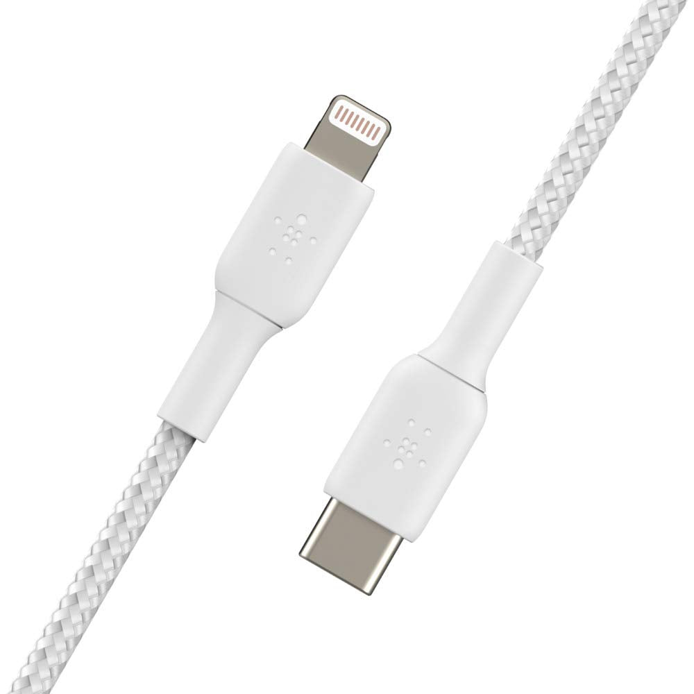 Belkin BoostCharge Nylon Braided USB C to Lightning Cable 6.6ft/2M - MFi Certified 18W Power Delivery iPhone Charger Cord - Apple Charger USB C Cable…