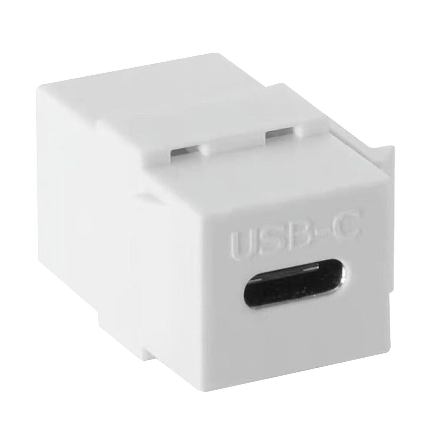 AJDPOI USB C Keystone Jack Adapter (5-Pack) USB 3.1 Type-C Connector Keystone Insert Female to Female for Wall Plate Outlet Panel-White