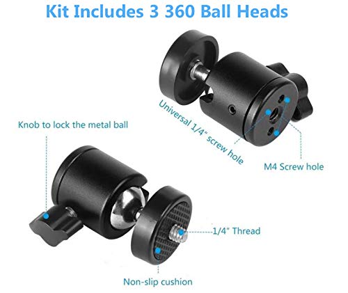 Tripod Mount Adapter Kit for 3 Devices. Works with Smartphones, iPhone, Android, GoPros, DSLR Cameras, Mic, LED, Ring Lights. Perfect for Vlogging