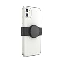 PopSockets Phone Grip Slide for Phones and Cases, Sliding Phone Grip with Expanding Kickstand - Black Knurled Texture