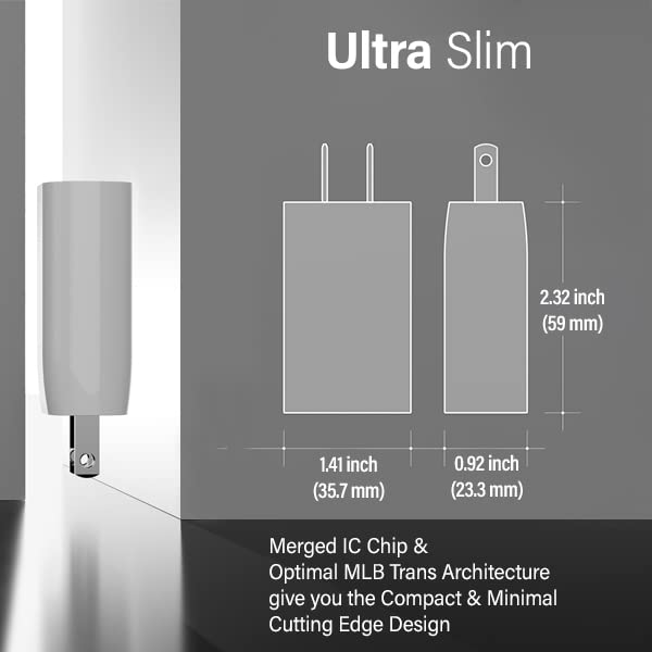 SOLUM 25W USB C Slim Charger Block Lightening Fast Wall Charging Adapter Single Port Plug Compatible with iPhone 16 15 14 13 12, Samsung S25 S24 S23