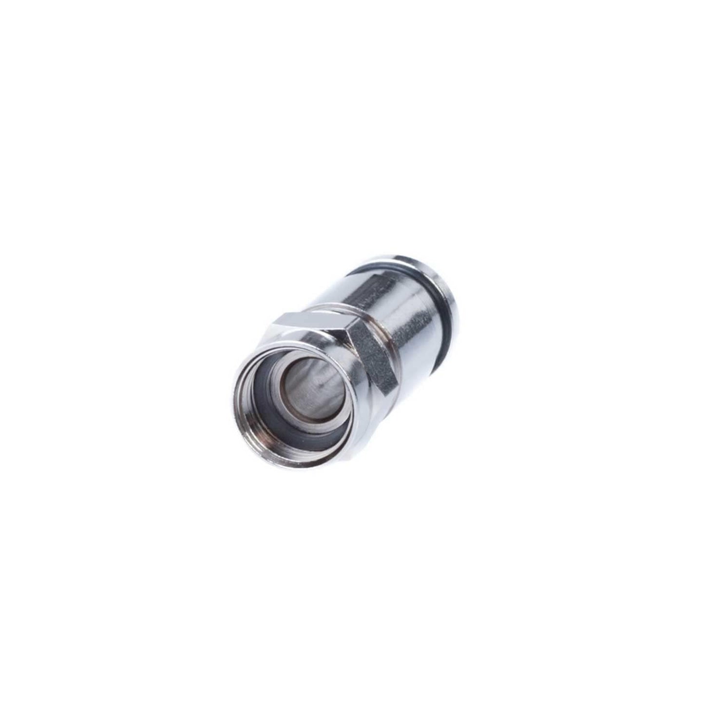 SATMAXIMUM RG6 F Type Compression Connector, All-Metal Coaxial Fitting Plug for Satellite & Cable TV - Compatible with Standard Compression Tools, 0.3