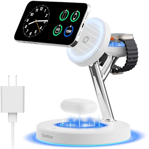 New 3 in 1 Charging Station for Apple Compatible with Magsafe Charger Stand for iPhone 17 16 15 14 13 12 Wireless Charging Station for AirPods