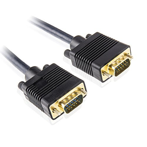 Projector Cable VGA/SVGA HD15 Male to Male Video Coaxial Monitor Cable with Ferrite Cores Gold Plated Compatible for Projectors, HDTVs, Displays