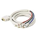 12' FT VGA 3 RCA Cable SVGA HD15 Component Python Gold Home Theater D-Sub HDTV Gold Component RGB Ivory 24 K Gold Plate Color Coded Double Shielded