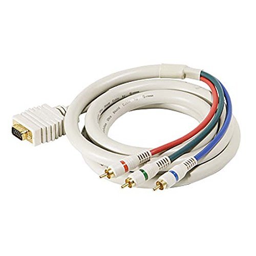 12' FT VGA 3 RCA Cable SVGA HD15 Component Python Gold Home Theater D-Sub HDTV Gold Component RGB Ivory 24 K Gold Plate Color Coded Double Shielded