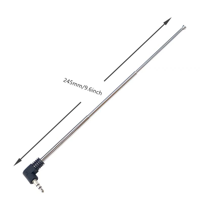 Mini FM Radio Antenna 3.5mm Male Telescopic FM Antenna 3-Pack Compatible with Portable Radio Indoor Stereo Receiver AV Audio Video Home Theater