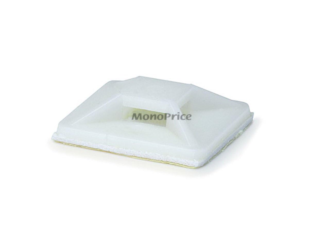 Monoprice Cable tie mounts 25x25(mm), 100pcs/Pack - white