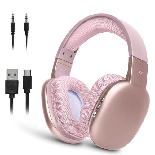 iJoy Ultra Wireless Over-Ear Bluetooth Headphones with Mic, Up to 10 Hours Playtime, Bluetooth Headset 33Ft Range with Backup AUX Cable & SD Slot…