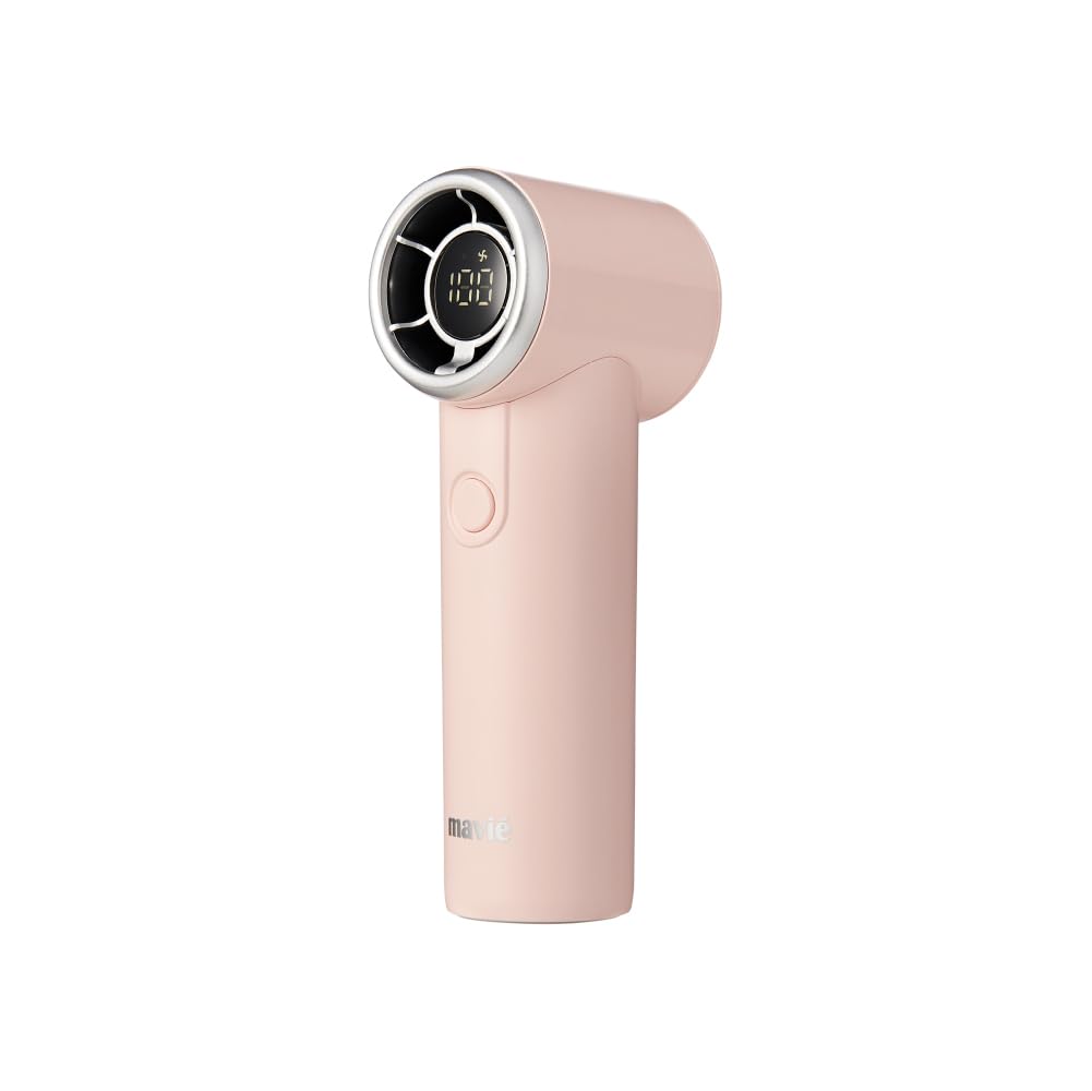 MAVIÉ Portable Handheld Turbo Fan, Rechargeable Mini Personal Fan, Pocket Size With 5 Speeds & LED Display, Low Noise & Long Battery Life, With Wrist