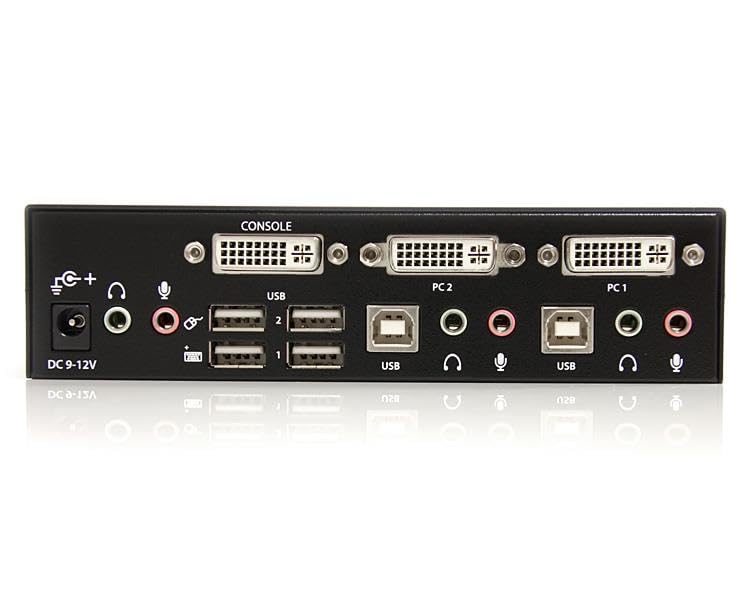 StarTech.com 2 Port DVI KVM Switch - USB DVI - Hot-key & Audio Support - 1920x1200 KVM Switch - KVM Video Switch , TAA (SV231DVIUA)