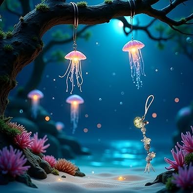 Yxinjy 1 Pc Jellyfish Star Pendant Keychain Phone Strap Lanyard Tassels Keyring Strap Backpack Charm Decor Car Keys Decoration Cell Phones Accessories