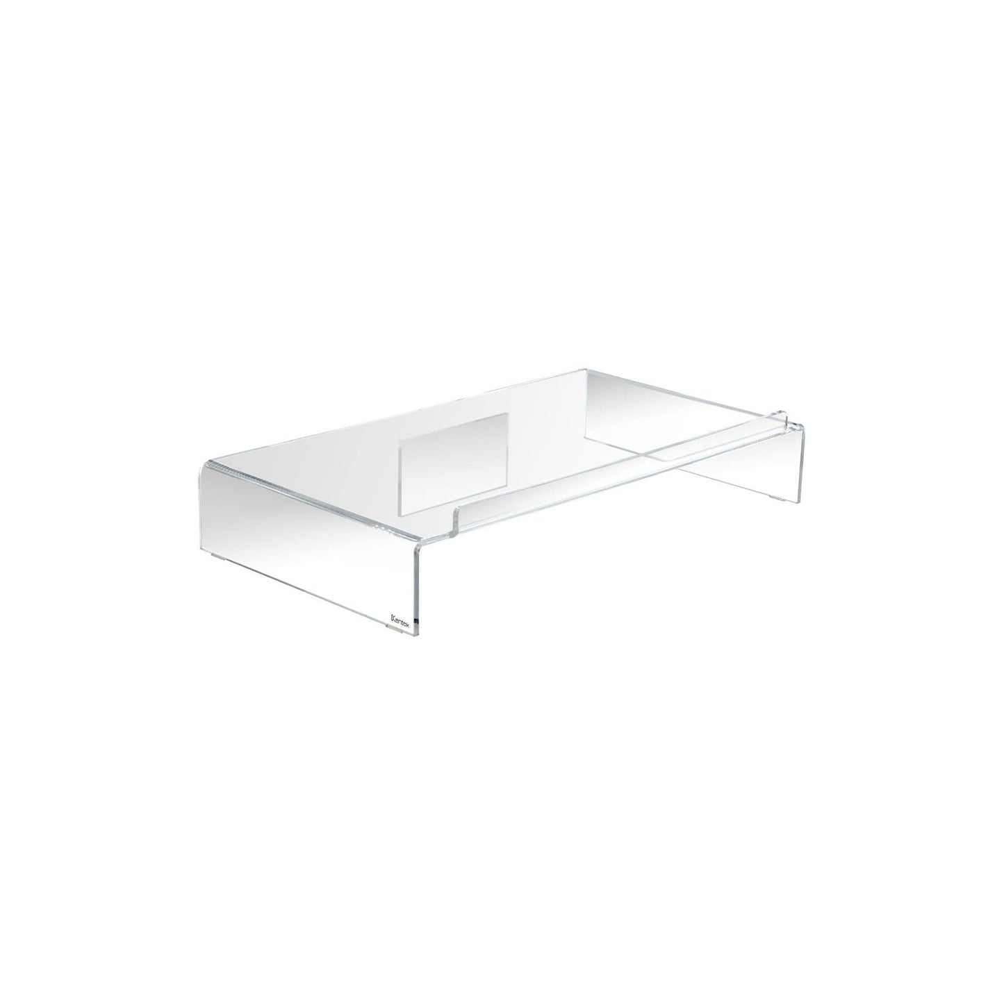 Kantek Acrylic Computer Monitor Stand with Keyboard Storage, Holds up to 50 Pounds, 21.25" x 11.9" x 3.4", Clear