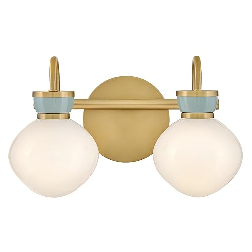 Lark Lucy Small Two Light Vanity, Lacquered Brass