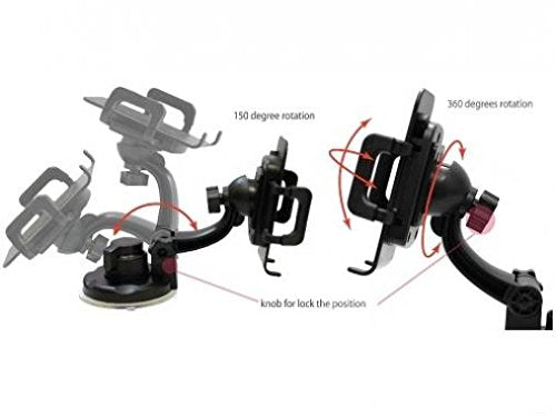 Car Mount Windshield Holder Glass for Stylo 5 Phone, Cradle Swivel Dock Suction Stand Compatible with LG Stylo 5