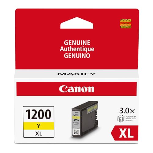 Canon PGI-1200XL Genuine Yellow Ink Tank, Compatible with MB2120, MB2720, B2020, and MB2320 (Optional) Printers