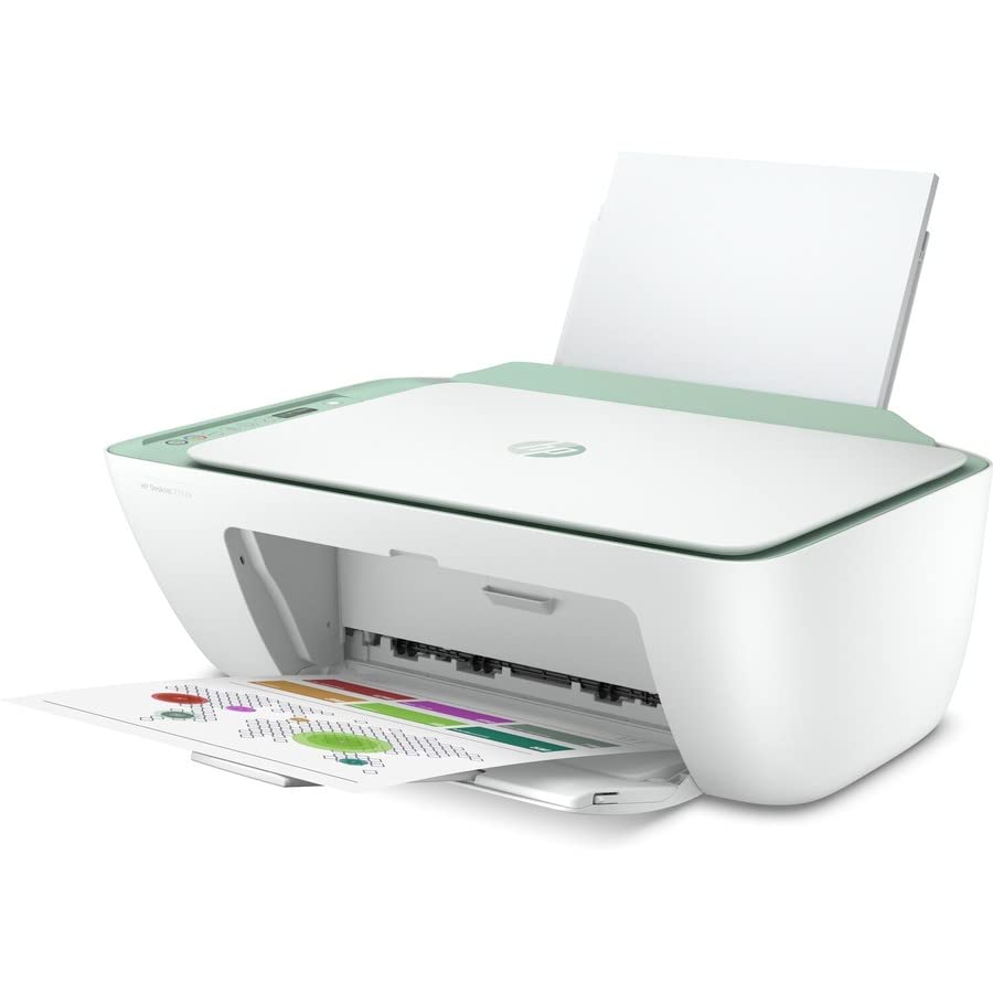 HP DeskJet 2722 Wireless Bluetooth Color Inkjet All-in-One Printer for Home Office, Green - Print Scan Copy - 1200 x 1200 dpi, Icon LCD Display