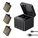 AKASO 3 x 1050mAh Rechargeable Action Camera Battery with 3-Channel Charger Compatible EK7000/Brave 4/EK7000 Pro Data Transfer with Micro SD Storage