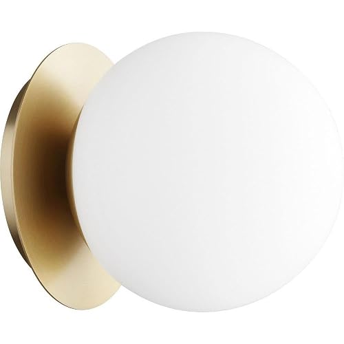Quorum 339-1-80 Contemporary Modern One Light Wall Mount in Brass - Antique Finish,