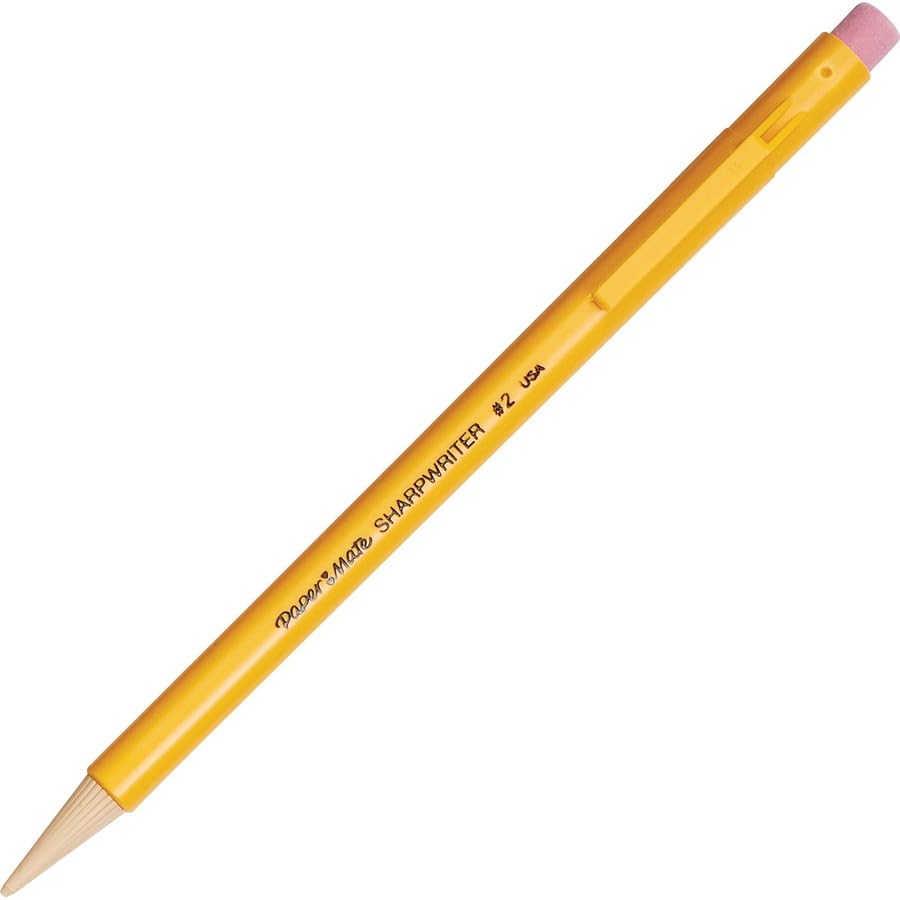 Paper Mate SharpWriter Mechanical Pencils, 0.7 mm #2 Pencil Lead, Yellow, 36 Count - Back to School Supplies