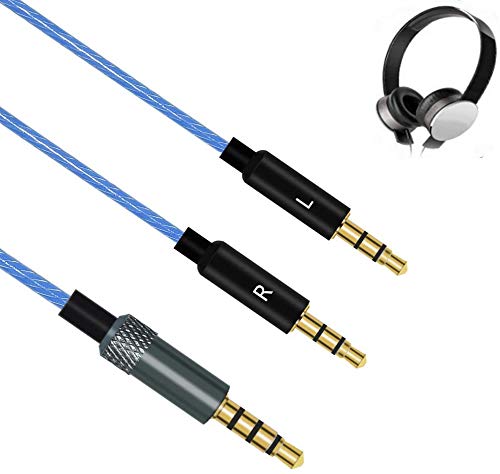 Saipomor Sol Republic V10 Extension Cable for Sol Republic Master Tracks HD HD2 Sol Republic V8 V12 X3 Headphones (Blue)