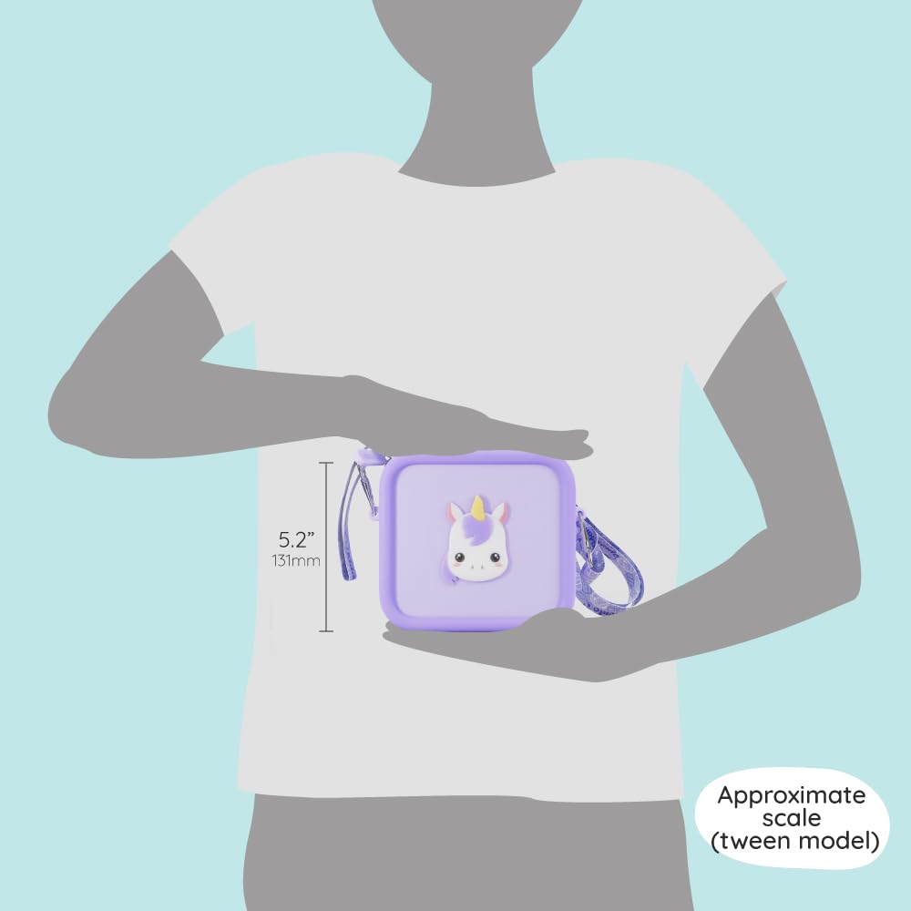 Kidamento kiimento Soft Silicone Camera Case - Durable and Adorably Stylish Bag - Promotes Comfort and Independence - Purple Unicorn