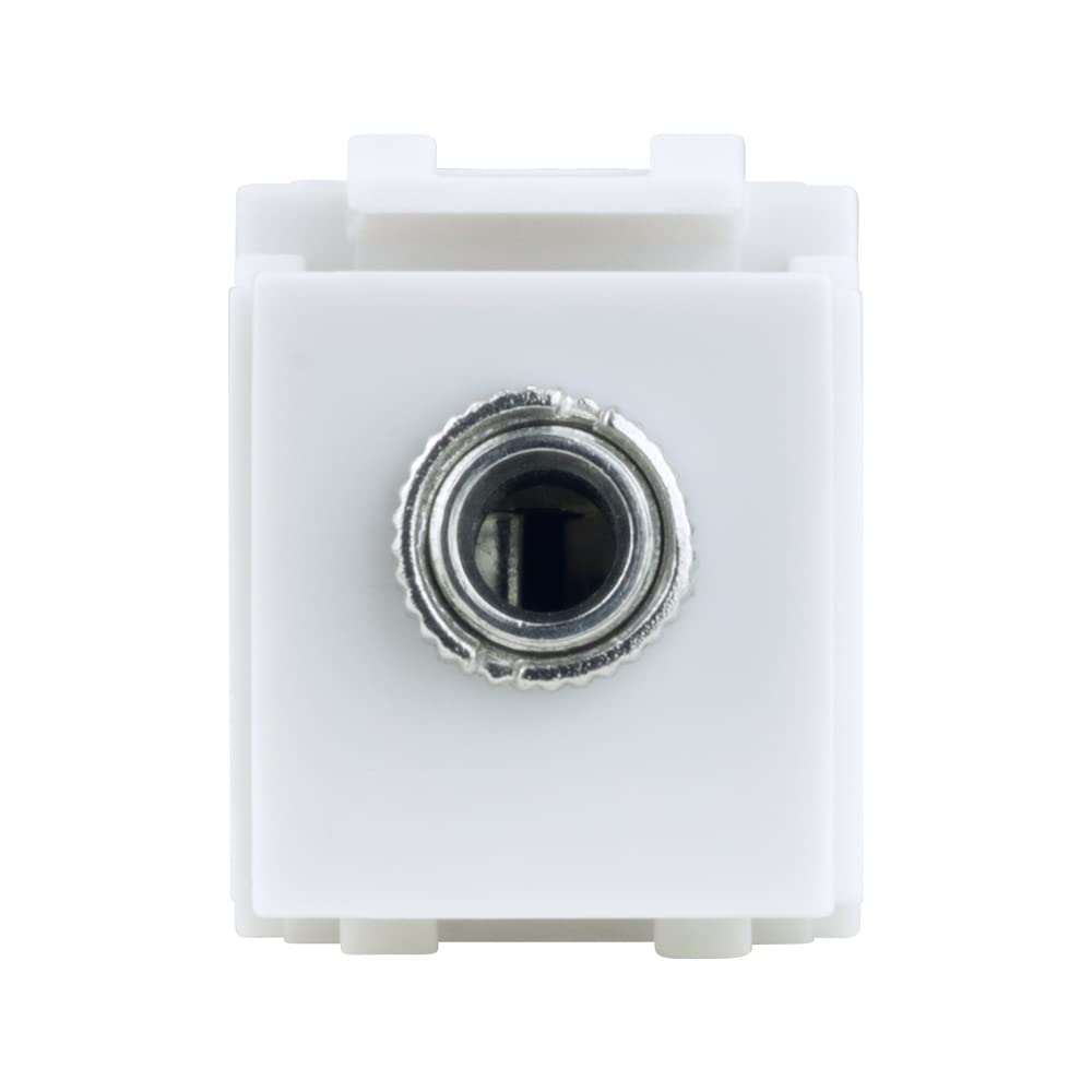 Construct Pro Keystone Jack 1/8 Inch Stereo Mini Plug (White)